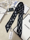 Chanel Fashion Versatile Silk Hair Strap Paddle Scarf 6x 120 CM