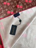 Louis Vuitton Fashion Versatile Cherry Logo Printed Silk Square Towel 90 x 90 CM