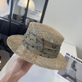 Gucci New Fashion Versatile Hollow Top Hat Grass Hat 57CM