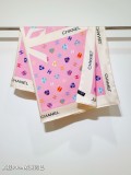 Chanel Fashion Versatile Logo Printed Double Sided Silk Square Towel 90 x 90 CM
