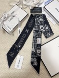 Chanel Fashion Versatile Silk Hair Strap Paddle Scarf 6x 120 CM