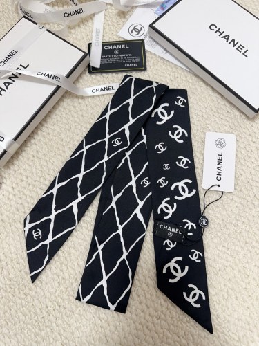 Chanel Fashion Versatile Silk Hair Strap Paddle Scarf 6x 120 CM