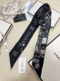 Chanel Fashion Versatile Silk Hair Strap Paddle Scarf 6x 120 CM