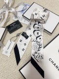 Chanel Fashion Versatile Silk Hair Strap Paddle Scarf 6x 120 CM
