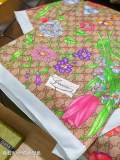 Gucci Fashion Versatile Flower Logo Double Sided Silk Square Towel 90 x 90 CM