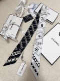 Chanel Fashion Versatile Silk Hair Strap Paddle Scarf 6x 120 CM