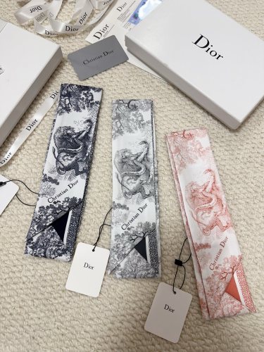 Dior Fashion Versatile Printed Silk Hair Strap Scarf 6x 100 CM