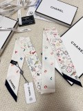 Chanel Fashion Versatile Silk Hair Strap Paddle Scarf 6x 120 CM