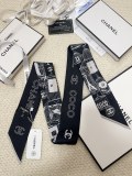 Chanel Fashion Versatile Silk Hair Strap Paddle Scarf 6x 120 CM