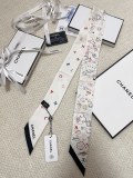 Chanel Fashion Versatile Silk Hair Strap Paddle Scarf 6x 120 CM