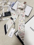 Chanel Fashion Versatile Silk Hair Strap Paddle Scarf 6x 120 CM