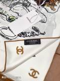 Chanel Fashion Versatile Double Sided Silk Square Towel 90 x 90 CM