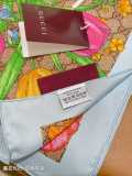 Gucci Fashion Versatile Flower Logo Double Sided Silk Square Towel 90 x 90 CM