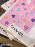 Chanel Fashion Versatile Logo Printed Double Sided Silk Square Towel 90 x 90 CM