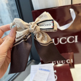 Gucci Fashion Versatile Logo Printed Double Sided Silk Scarf Hair Strap 5 x 120 CM