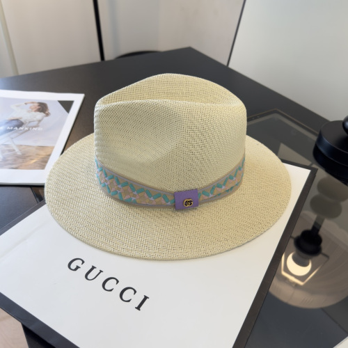 Gucci New Fashion Versatile Top Hat Grass Hat 57CM