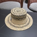 Chanel Fashion Versatile Hollow Grass Hat Sunscreen Hat 57CM