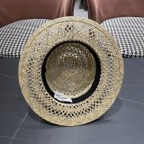 Chanel Fashion Versatile Hollow Grass Hat Sunscreen Hat 57CM