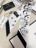 Chanel Fashion Versatile Silk Hair Strap Paddle Scarf 6x 120 CM