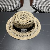 Chanel Fashion Versatile Hollow Grass Hat Sunscreen Hat 57CM