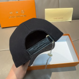 Louis Vuitton x Supreme Classic Embroidered Spliced Leather Baseball Cap Couple Versatile Duck Tongue Cap 56CM