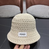 Fendi Fashion Versatile Knitted Hollow Fishing Hat Breathable Sunshade Hat