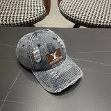 Louis Vuitton Couple High Street Washed Cowboy Baseball Hat Sunshade Duck Tongue Hat Damaged