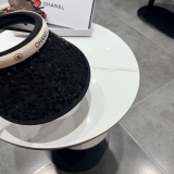 Chanel Fashion Glitter Empty Top Hat Versatile Sunshade Hat