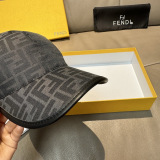 Fendi Classic FF Jacquard Baseball Hat Couple Versatile Sunshade Duck Tongue Hat 56CM