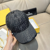 Fendi Classic FF Jacquard Baseball Hat Couple Versatile Sunshade Duck Tongue Hat 56CM