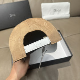 Dior Classic Leather Baseball Cap Couple Versatile Sunshade Duck Tongue Cap 56CM