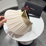 Prada Fashion Embroidered Logo Empty Top Hat Versatile Sunshade Hat