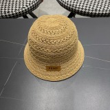 Fendi Fashion Versatile Knitted Hollow Fishing Hat Breathable Sunshade Hat