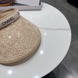 Chanel Fashion Glitter Empty Top Hat Versatile Sunshade Hat