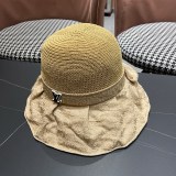Louis Vuitton Summer Fashion Bow Fisherman's Hat Women's Foldable Sunshade Hat