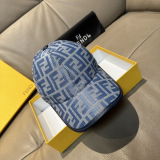 Fendi Classic FF Jacquard Baseball Hat Couple Versatile Sunshade Duck Tongue Hat 56CM