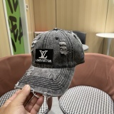 Louis Vuitton Couple High Street Washed Cowboy Baseball Hat Sunshade Duck Tongue Hat Damaged