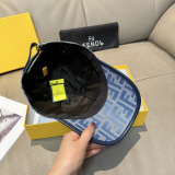 Fendi Classic FF Jacquard Baseball Hat Couple Versatile Sunshade Duck Tongue Hat 56CM