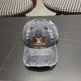 Louis Vuitton Couple High Street Washed Cowboy Baseball Hat Sunshade Duck Tongue Hat Damaged