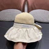 Dior Women's Fashion Versatile Large Brimmed Sunscreen UV Protection Fisherman's Hat