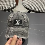 Louis Vuitton Couple High Street Washed Cowboy Baseball Hat Sunshade Duck Tongue Hat Damaged