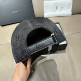 Dior Classic Leather Baseball Cap Couple Versatile Sunshade Duck Tongue Cap 56CM
