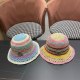 Moncler Fashion Straw Fisherman's Hat Rainbow Splicing Foldable Sunshade Hat