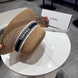Chanel Fashion Versatile Hollow Top Hat Sunshade Straw Hat