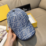 Fendi Classic FF Jacquard Baseball Hat Couple Versatile Sunshade Duck Tongue Hat 56CM