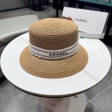 Chanel Fashion Versatile Hollow Top Hat Sunshade Straw Hat