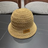 Fendi Fashion Versatile Knitted Hollow Fishing Hat Breathable Sunshade Hat