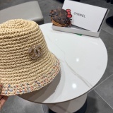 Chanel Women's Fashion Rainbow Hollow Weaving Fisherman's Straw Hat