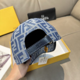 Fendi Classic FF Jacquard Baseball Hat Couple Versatile Sunshade Duck Tongue Hat 56CM