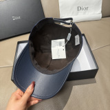 Dior Classic Leather Baseball Cap Couple Versatile Sunshade Duck Tongue Cap 56CM